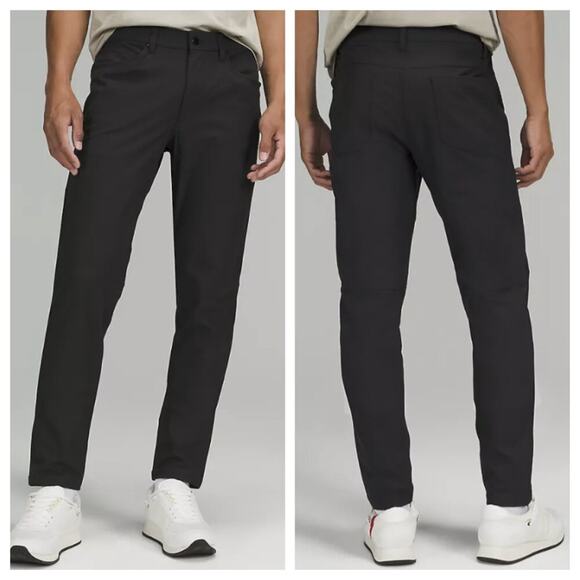 Lululemon Men's ABC Slim Warpstreme Pants Black Grey Size 34 - Picture 1 of 10